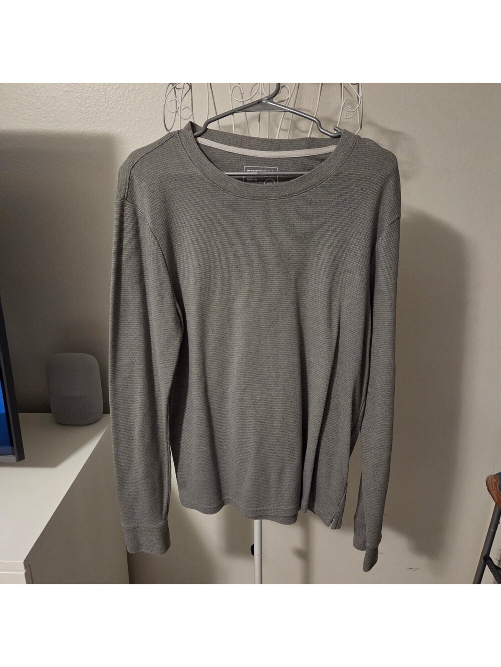 Express Gray Long Sleeve Cotton Blend Shirt Size L
